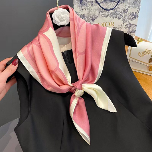 Cherry blossom pink 70 small square scarf silk scarf women's spring and autumn stylish bag hair tie women's decorative scarf
