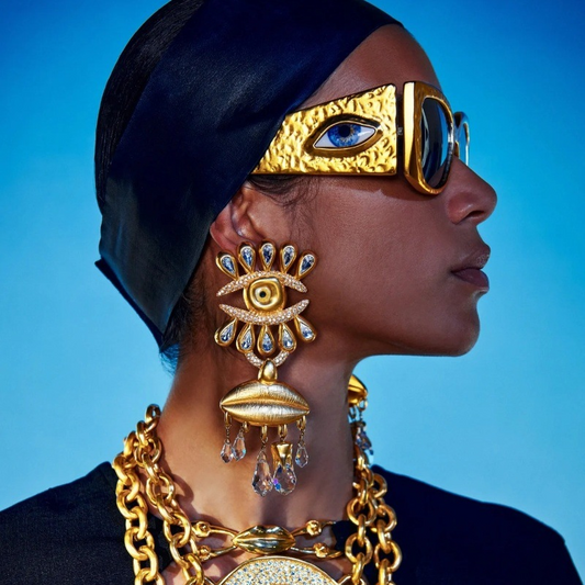 Vintage jewelry, tassel eye accessories, high-end luxury earrings