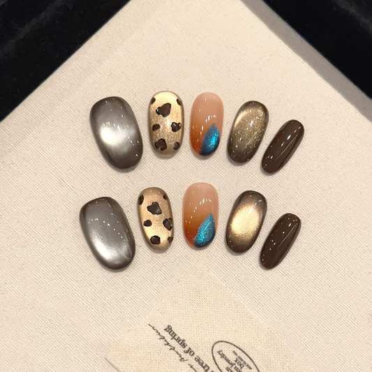 Melard cat-eye leopard-print, niche-style short wearable armor