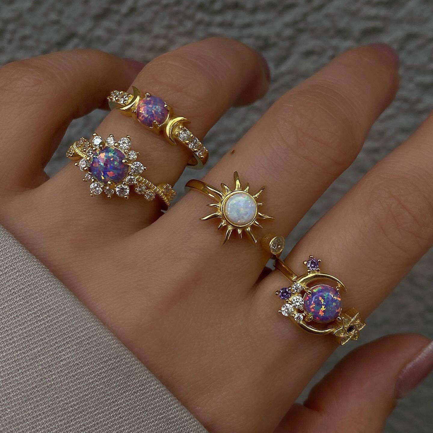 Diamond-encrusted, luxurious and sophisticated geometric ring set for women