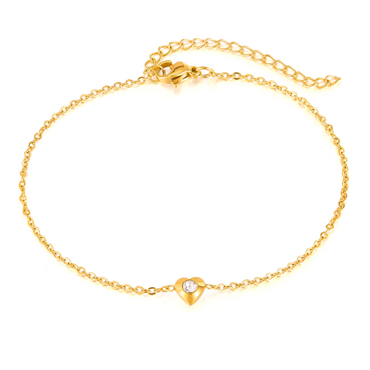Love-zirconium-titanium steel ankle chain