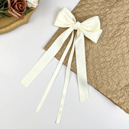 New satin ribbon bow hair clip, popular European and style, simple hair clip, trendy sweet girl hair accessory