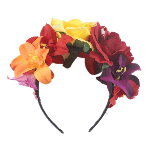 New Halloween Party Headband, European and Style, Fashionable Beach Vacation Hair Clip, Simulated Rose Hair Accessory for Women