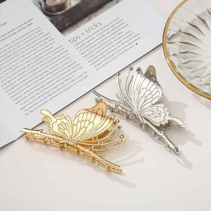 Plain metal hair clips, women's butterfly hair clips, hairpins for the back of the head, popular shark clips