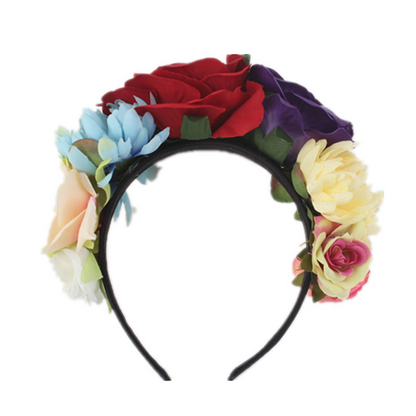 New Halloween Party Headband, European and  Style, Fashionable Beach Vacation Hair Clip, Simulated Rose Hair Accessory for Women