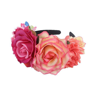 New Halloween Party Headband, European and  Style, Fashionable Beach Vacation Hair Clip, Simulated Rose Hair Accessory for Women