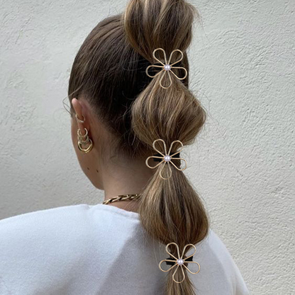 New hair accessory: simple floral and star hair tie, stylish high and low ponytail hair band with a minimalist and sophisticated feel.