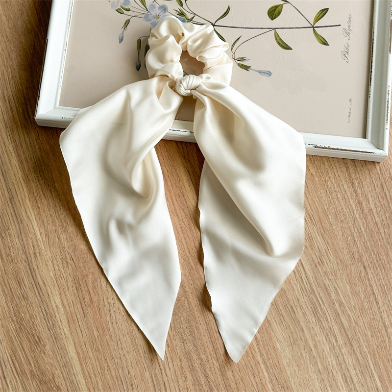 Satin fabric ribbon hair tie, European and American cross-border women's hair tie, ponytail square scarf scrunchie head accessory