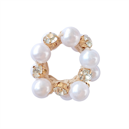 Women's hair accessories: pearl hair tie, elastic bun, rhinestone hair band, versatile ponytail hair tie