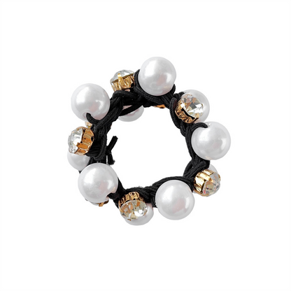 Women's hair accessories: pearl hair tie, elastic bun, rhinestone hair band, versatile ponytail hair tie