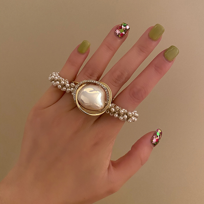 Heavy-duty pearl hair tie, elegant hair rope, new fashionable ponytail hair accessory, light luxury hair accessory