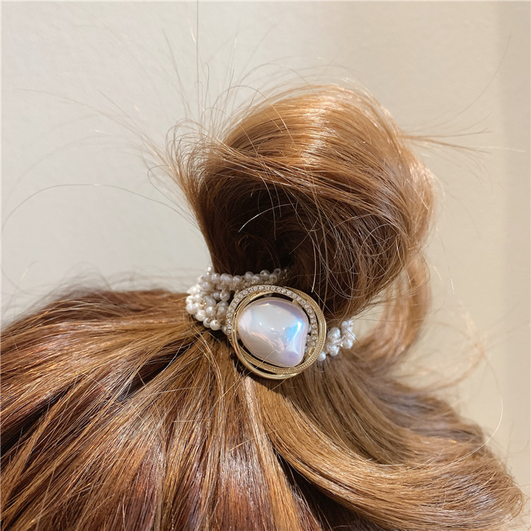 Heavy-duty pearl hair tie, elegant hair rope, new fashionable ponytail hair accessory, light luxury hair accessory