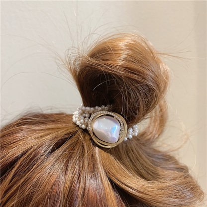 Heavy-duty pearl hair tie, elegant hair rope, new fashionable ponytail hair accessory, light luxury hair accessory