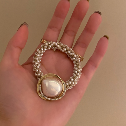 Heavy-duty pearl hair tie, elegant hair rope, new fashionable ponytail hair accessory, light luxury hair accessory