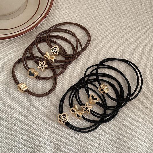 Simple, elegant, and sophisticated elastic hair tie for women; high elasticity, durable, and retro style.