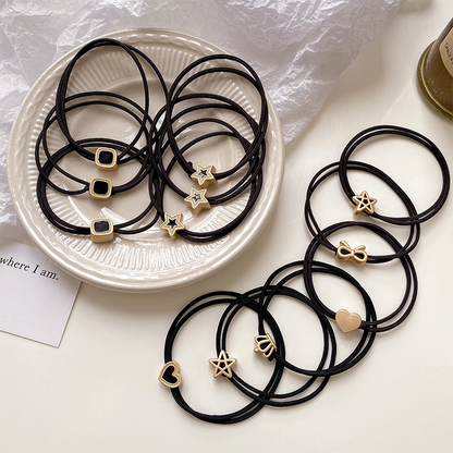 Simple, elegant, and sophisticated elastic hair tie for women; high elasticity, durable, and retro style.