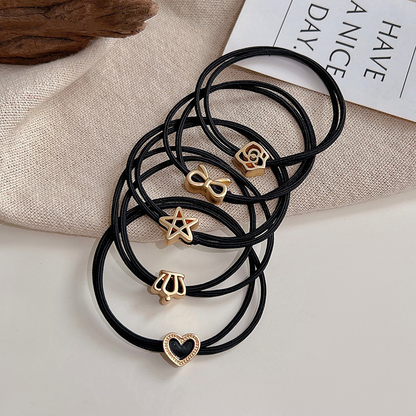 Simple, elegant, and sophisticated elastic hair tie for women; high elasticity, durable, and retro style.