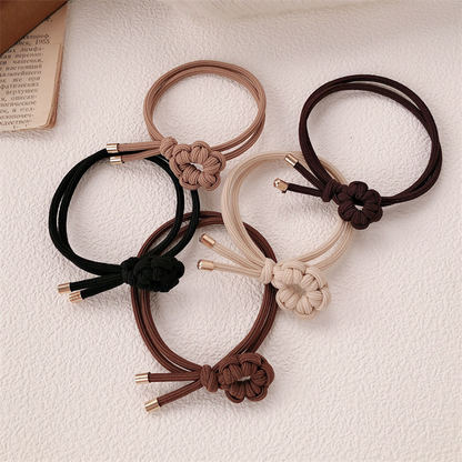 Simple handmade woven flower hair tie, high elasticity hair band, women's hair tie, elegant ponytail elastic band