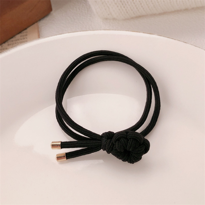 Simple handmade woven flower hair tie, high elasticity hair band, women's hair tie, elegant ponytail elastic band