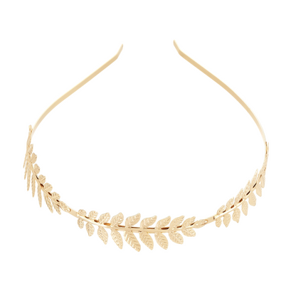 New European and  style fashion headband, retro Baroque style gold leaf headband.