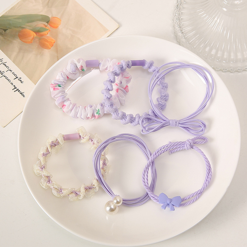 Hair tie set, small elastic hair ties, new style, simple and cute hair rope for women, for tying hair and creating a high ponytail.