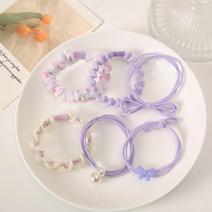 Hair tie set, small elastic hair ties, new style, simple and cute hair rope for women, for tying hair and creating a high ponytail.