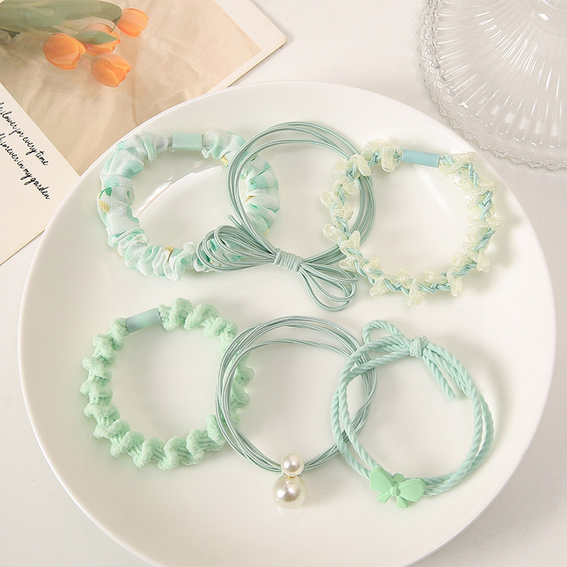 Hair tie set, small elastic hair ties, new style, simple and cute hair rope for women, for tying hair and creating a high ponytail.