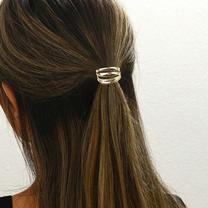 Metal hair ties, hair ropes, minimalist style, glossy finish, elegant and simple headwear, cross-border high elasticity ponytail hair ties and accessories