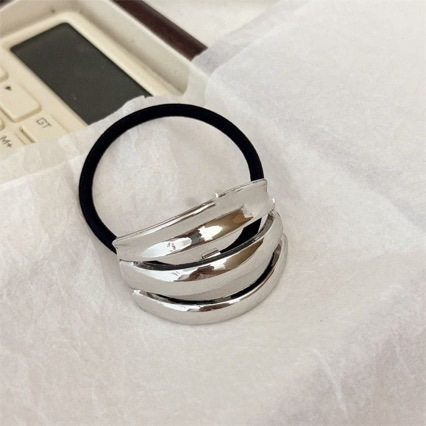 Metal hair ties, hair ropes, minimalist style, glossy finish, elegant and simple headwear, cross-border high elasticity ponytail hair ties and accessories