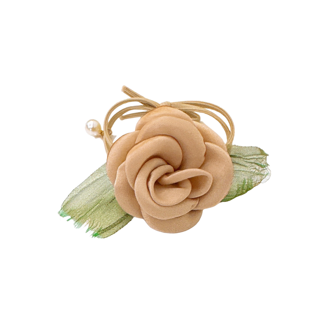 French-style fabric rose hair tie/bun hair accessory, super fairy-like, girly, high-end, Mori-style hair tie/hairband