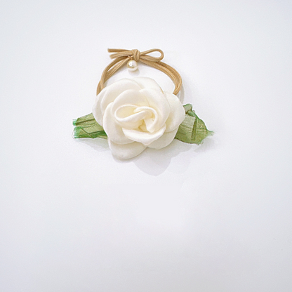 French-style fabric rose hair tie/bun hair accessory, super fairy-like, girly, high-end, Mori-style hair tie/hairband