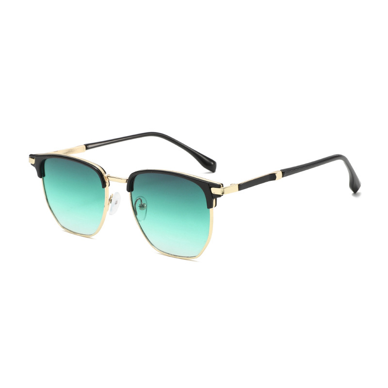 New stylish half-rimmed sunglasses for men and women, retro trendy metal  sunglasses, UV protection sunglasses.