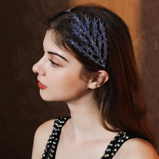 Bridal hair accessories, hair follicles, wedding party accessories, headbands, wide-brimmed, versatile, luxurious rhinestone headbands