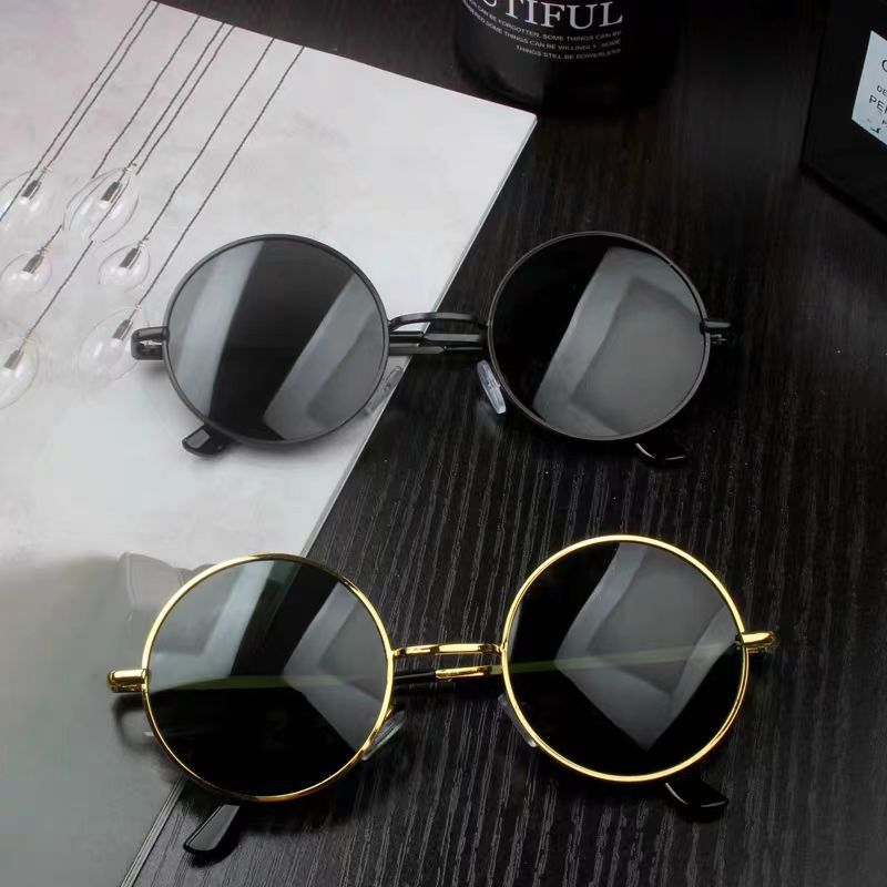 Retro round glasses, hyaluronic acid duck cute metal sunglasses, wedding groomsmen's cool sunglasses