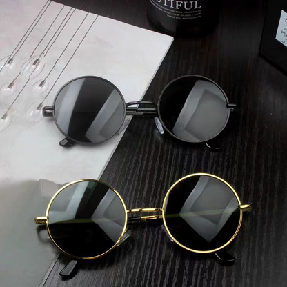 Retro round glasses, hyaluronic acid duck cute metal sunglasses, wedding groomsmen's cool sunglasses