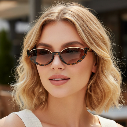 Fashionable 2026 New Half-Rim Cat-Eye Sunglasses - Versatile, Street Style, Simple, Trendy Glasses