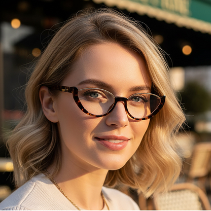 Fashionable 2026 New Half-Rim Cat-Eye Sunglasses - Versatile, Street Style, Simple, Trendy Glasses
