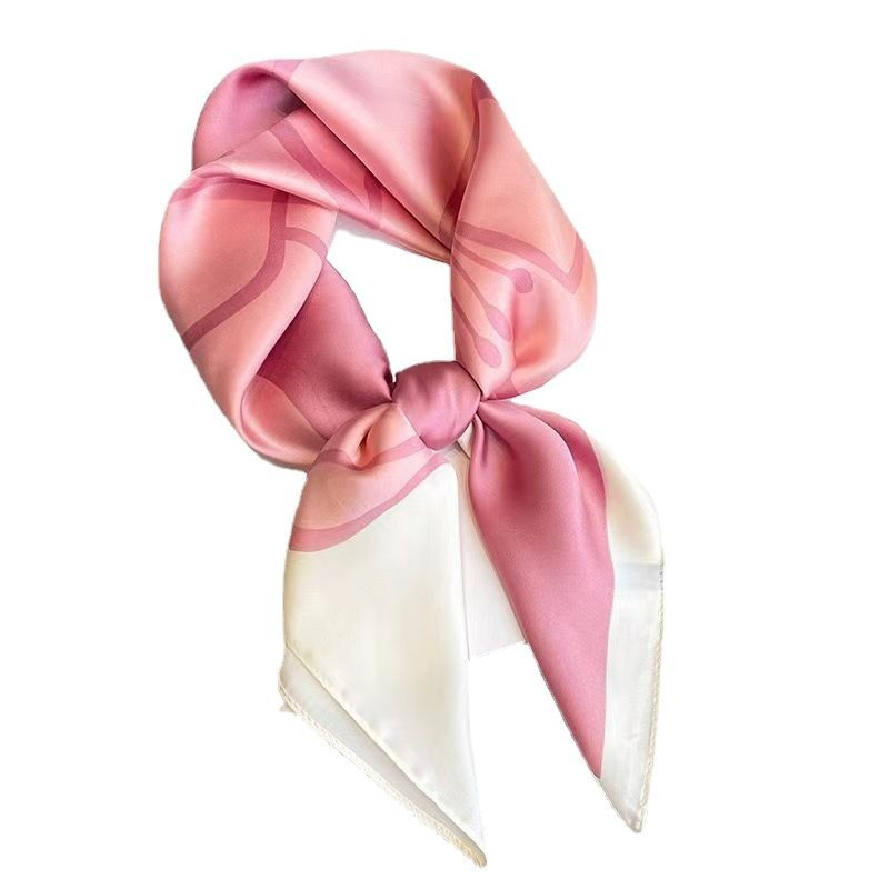 Cherry blossom pink 70 small square scarf silk scarf women's spring and autumn stylish bag hair tie women's decorative scarf