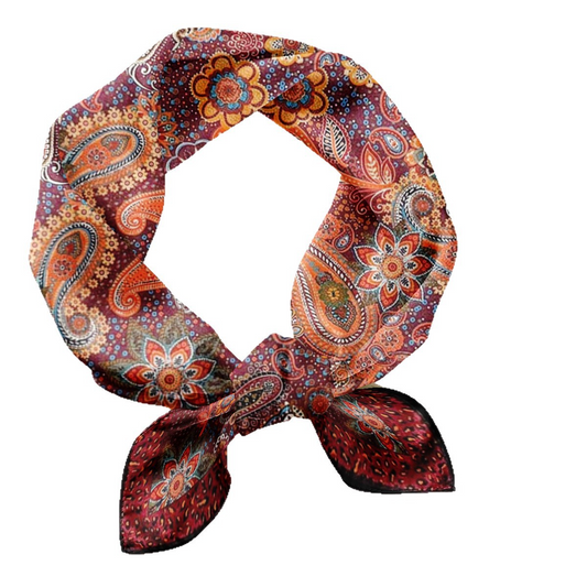 Vintage Bohemian Paisley Faux Silk Handkerchief, Women's Fashion Accessory, Headscarf, High-End Wholesale