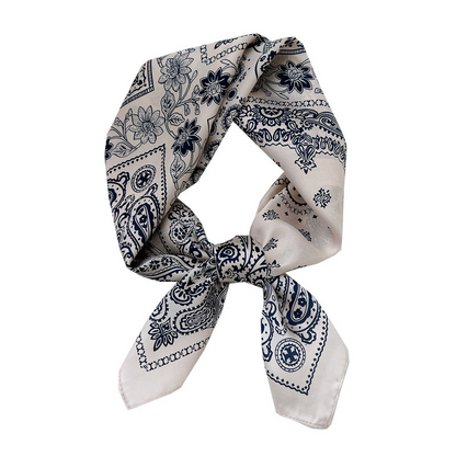 New retro sun protection small silk scarf, professional versatile small square scarf, headscarf, women's decorative neckerchief, headband