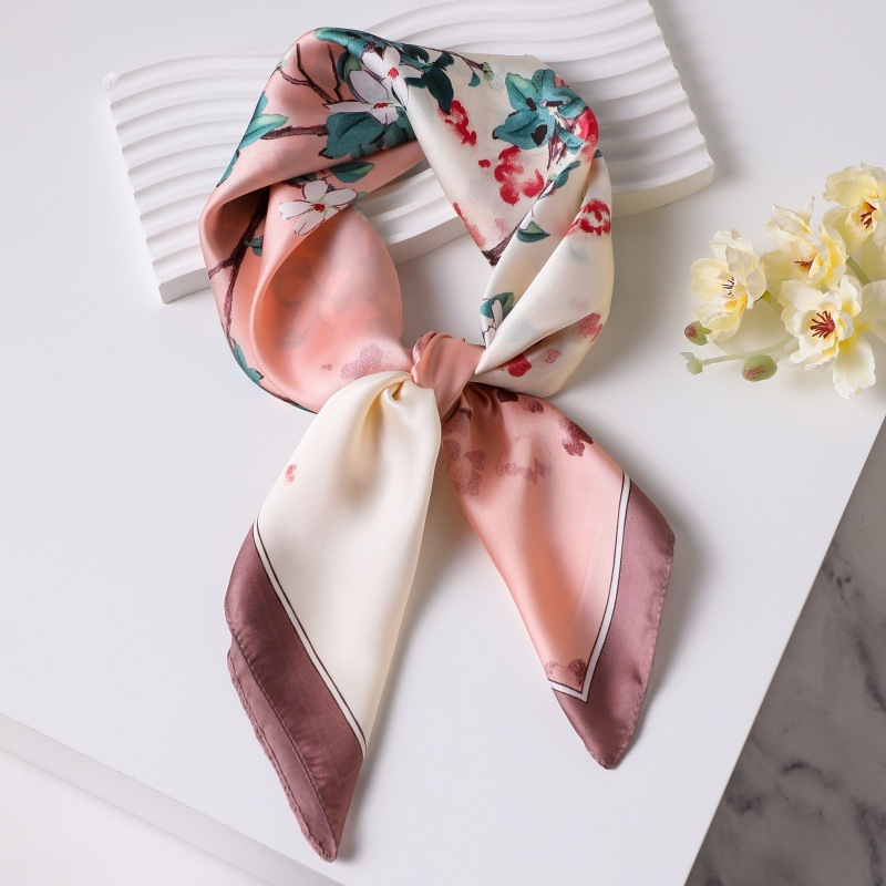70cm small square scarf, high-quality imitation silk women's neckerchief, thin summer versatile scarf, sun protection shawl for women.