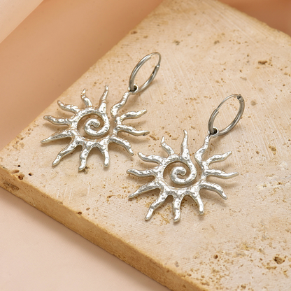 Wholesale sunflower earrings, European and   jewelry, women's light luxury niche high-end earrings, alloy accessories, new earrings