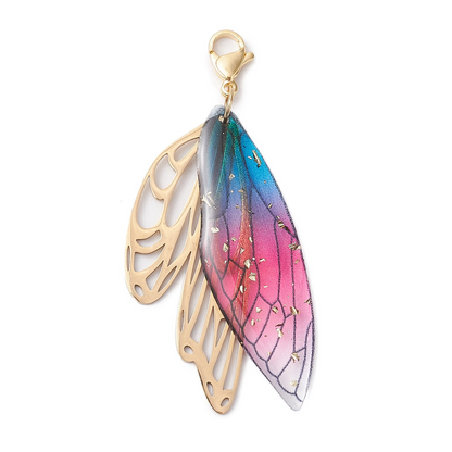 Fashionable butterfly-wing resin pendant, bag hook, keychain