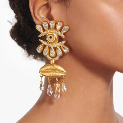 Vintage jewelry, tassel eye accessories, high-end luxury earrings