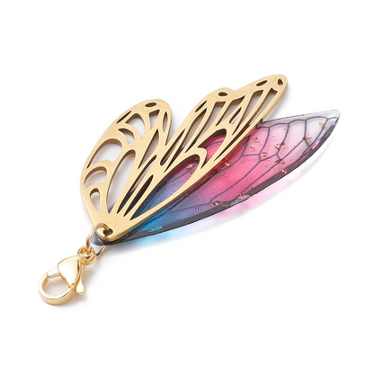 Fashionable butterfly-wing resin pendant, bag hook, keychain