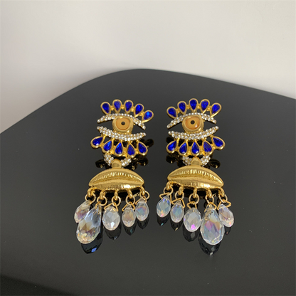 Vintage jewelry, tassel eye accessories, high-end luxury earrings