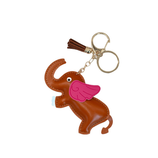 Leather Mini Elephant Car Keychain