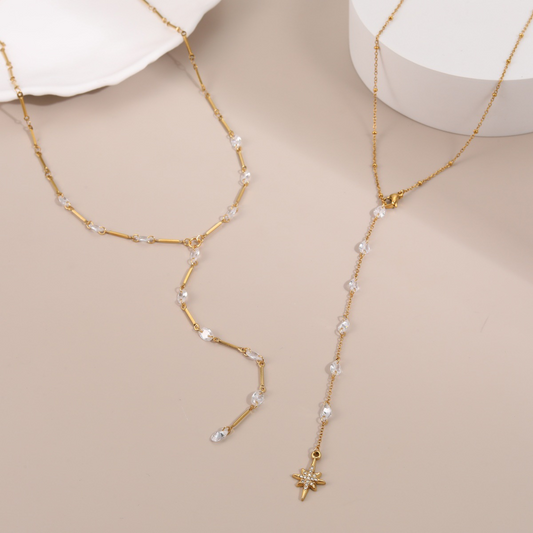 High-end zircon tassel necklace for women, understated luxury, minimalist style, exquisite and versatile design.