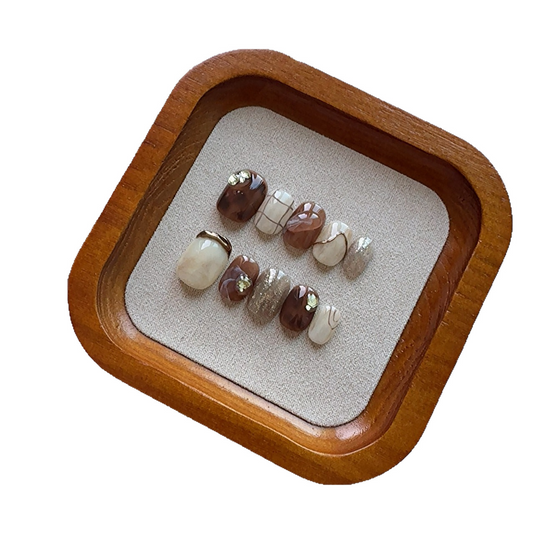 Handcrafted armor in warm brown and rice color