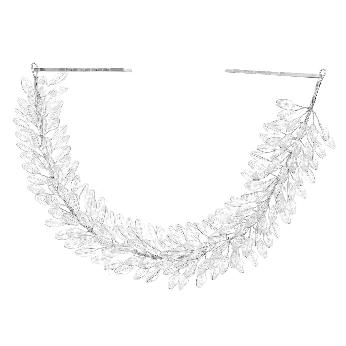 Vintage handmade bridal headband, high-end wedding dress accessory, heavy-duty crystal soft chain headband for women.